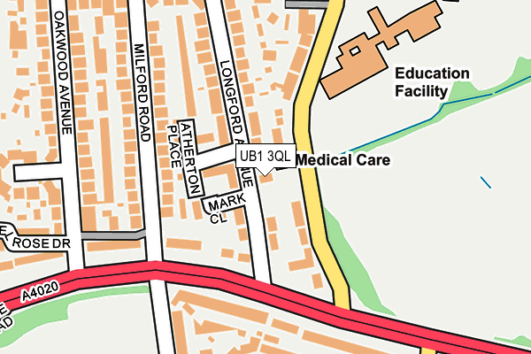 UB1 3QL map - OS OpenMap – Local (Ordnance Survey)