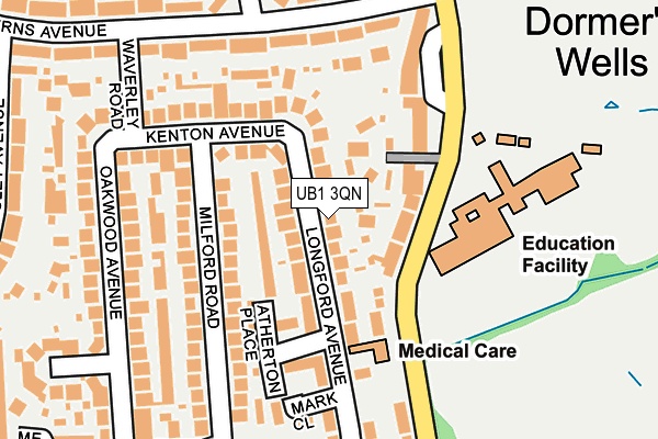 UB1 3QN map - OS OpenMap – Local (Ordnance Survey)