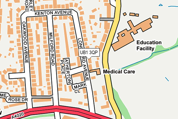 UB1 3QP map - OS OpenMap – Local (Ordnance Survey)