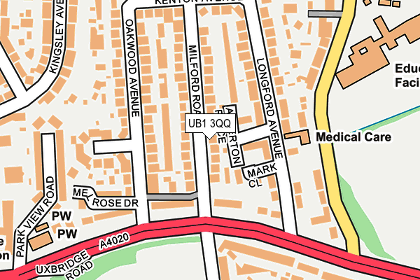 UB1 3QQ map - OS OpenMap – Local (Ordnance Survey)