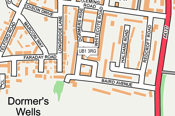 UB1 3RG map - OS OpenMap – Local (Ordnance Survey)