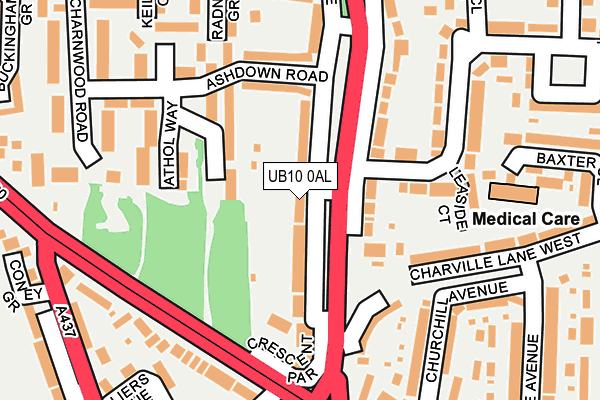 UB10 0AL map - OS OpenMap – Local (Ordnance Survey)