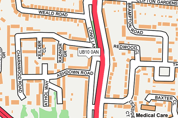 UB10 0AN map - OS OpenMap – Local (Ordnance Survey)
