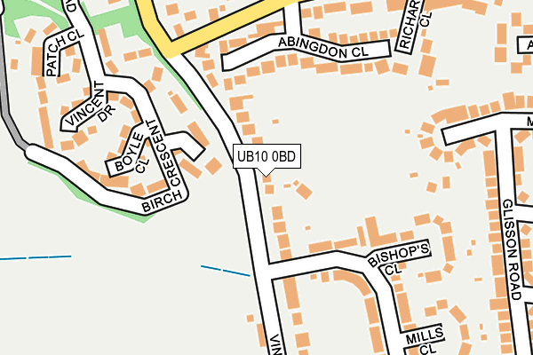 UB10 0BD map - OS OpenMap – Local (Ordnance Survey)