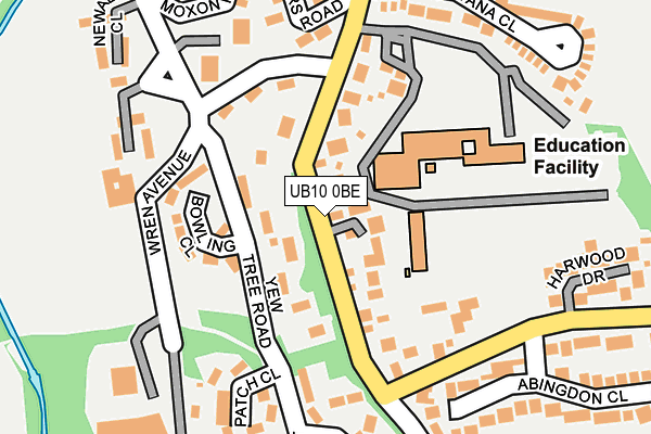 UB10 0BE map - OS OpenMap – Local (Ordnance Survey)