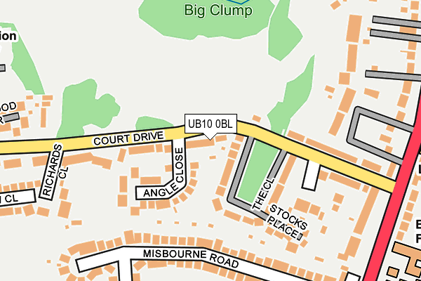 UB10 0BL map - OS OpenMap – Local (Ordnance Survey)