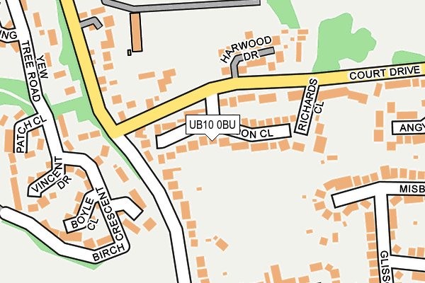 UB10 0BU map - OS OpenMap – Local (Ordnance Survey)