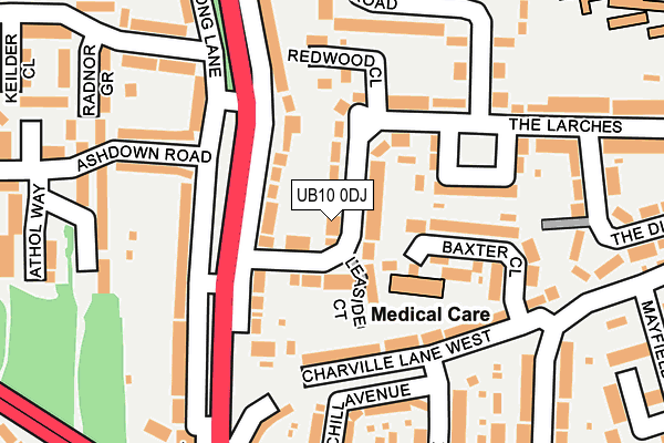 UB10 0DJ map - OS OpenMap – Local (Ordnance Survey)