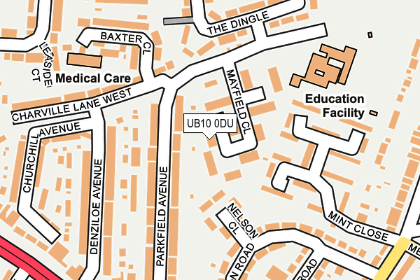 UB10 0DU map - OS OpenMap – Local (Ordnance Survey)