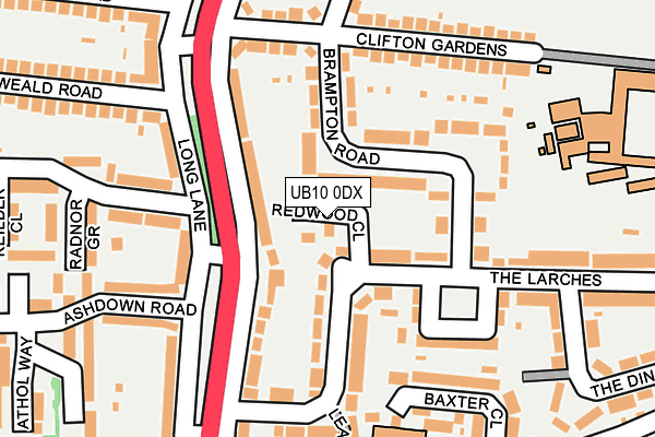 UB10 0DX map - OS OpenMap – Local (Ordnance Survey)