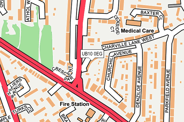 UB10 0EG map - OS OpenMap – Local (Ordnance Survey)
