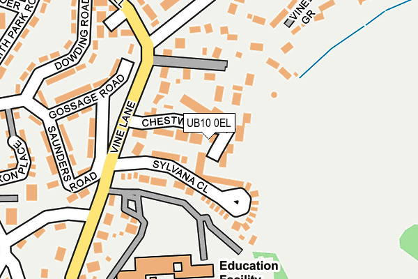UB10 0EL map - OS OpenMap – Local (Ordnance Survey)