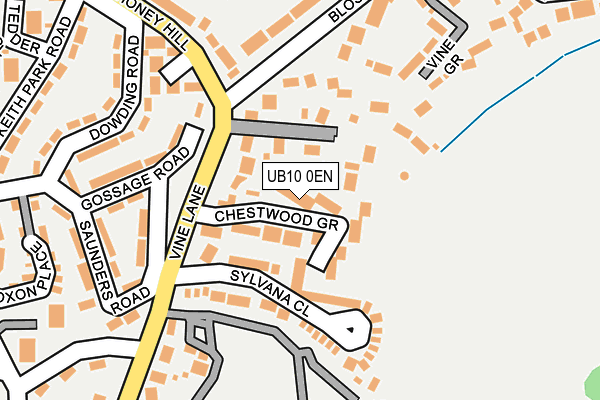 UB10 0EN map - OS OpenMap – Local (Ordnance Survey)