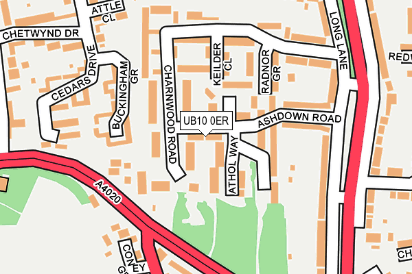 UB10 0ER map - OS OpenMap – Local (Ordnance Survey)