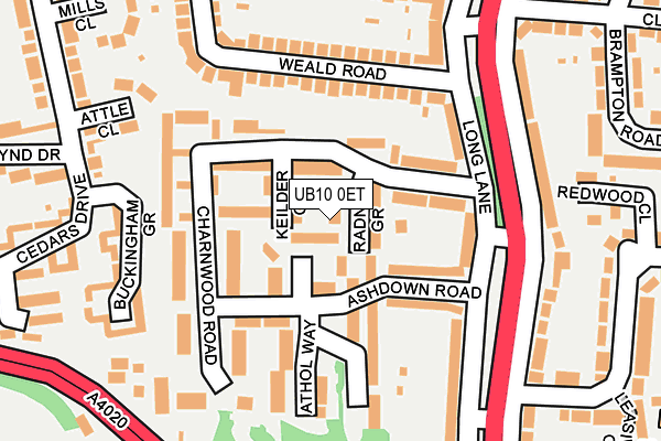 UB10 0ET map - OS OpenMap – Local (Ordnance Survey)