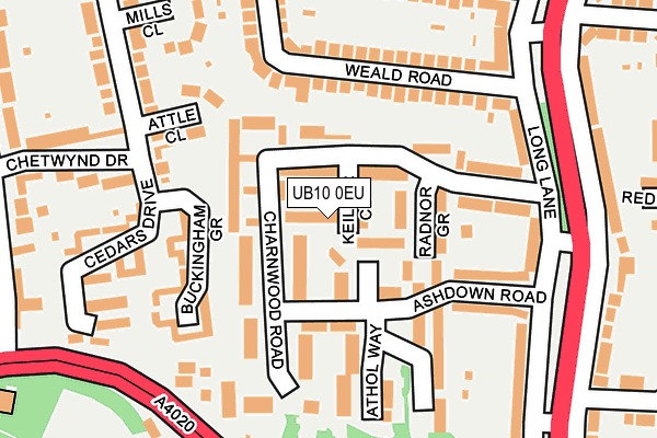 UB10 0EU map - OS OpenMap – Local (Ordnance Survey)
