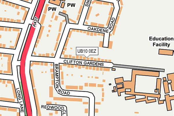 UB10 0EZ map - OS OpenMap – Local (Ordnance Survey)