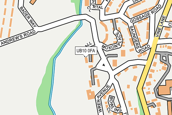 UB10 0FA map - OS OpenMap – Local (Ordnance Survey)