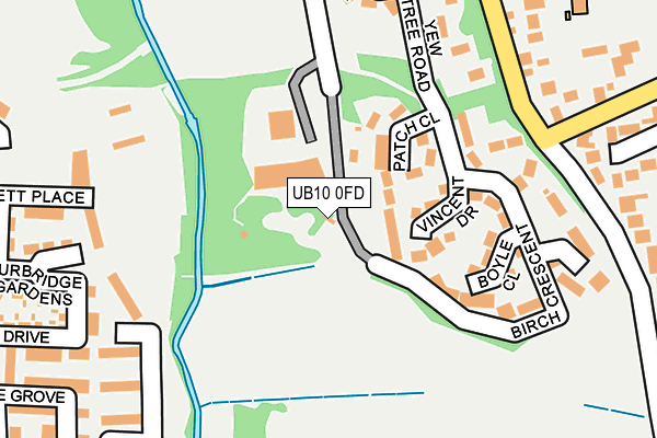 UB10 0FD map - OS OpenMap – Local (Ordnance Survey)