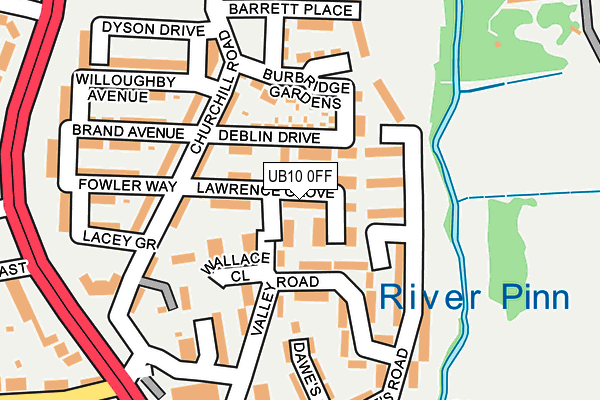 UB10 0FF map - OS OpenMap – Local (Ordnance Survey)