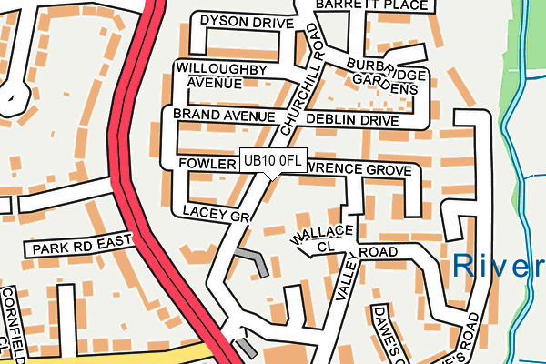 UB10 0FL map - OS OpenMap – Local (Ordnance Survey)