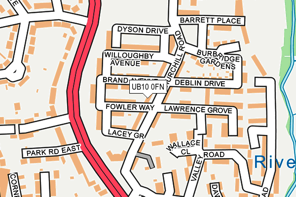 UB10 0FN map - OS OpenMap – Local (Ordnance Survey)