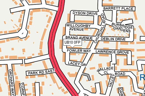 UB10 0FP map - OS OpenMap – Local (Ordnance Survey)