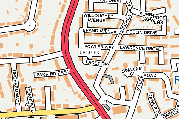 UB10 0FR map - OS OpenMap – Local (Ordnance Survey)