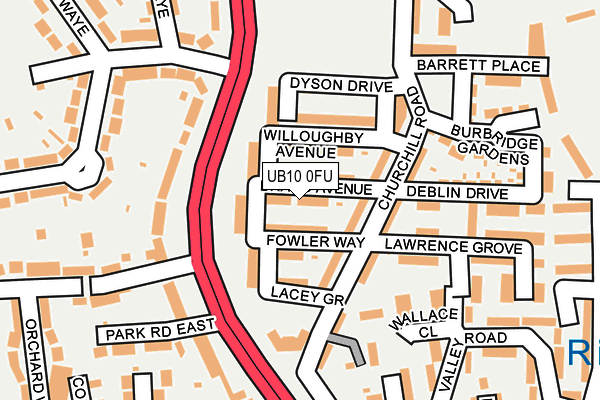 UB10 0FU map - OS OpenMap – Local (Ordnance Survey)