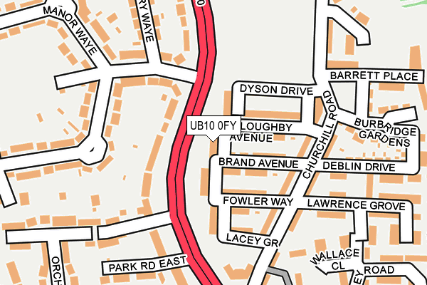 UB10 0FY map - OS OpenMap – Local (Ordnance Survey)
