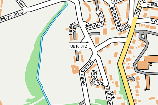 UB10 0FZ map - OS OpenMap – Local (Ordnance Survey)