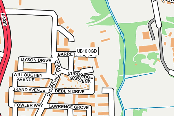 UB10 0GD map - OS OpenMap – Local (Ordnance Survey)
