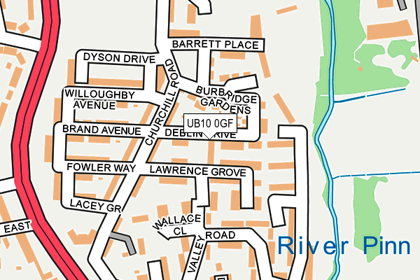 UB10 0GF map - OS OpenMap – Local (Ordnance Survey)