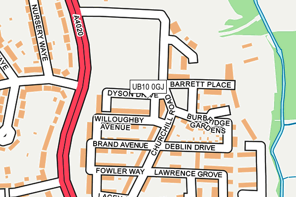 UB10 0GJ map - OS OpenMap – Local (Ordnance Survey)
