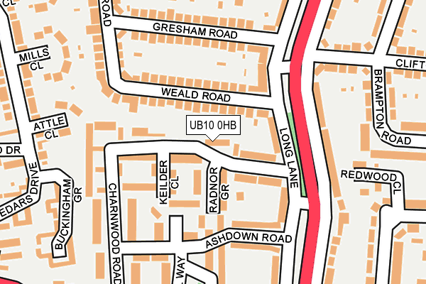 UB10 0HB map - OS OpenMap – Local (Ordnance Survey)
