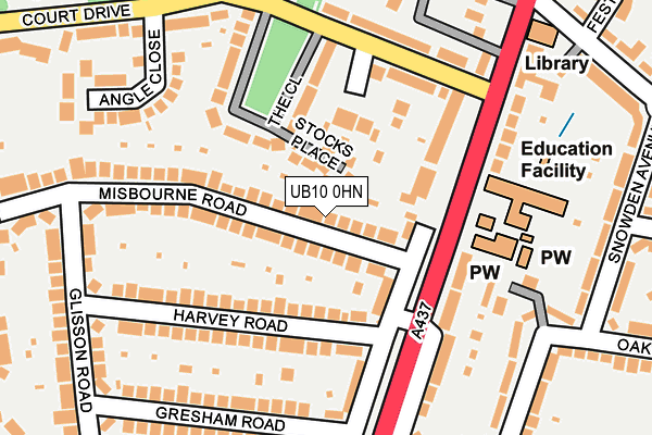 UB10 0HN map - OS OpenMap – Local (Ordnance Survey)