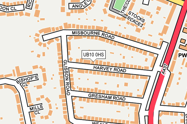 UB10 0HS map - OS OpenMap – Local (Ordnance Survey)