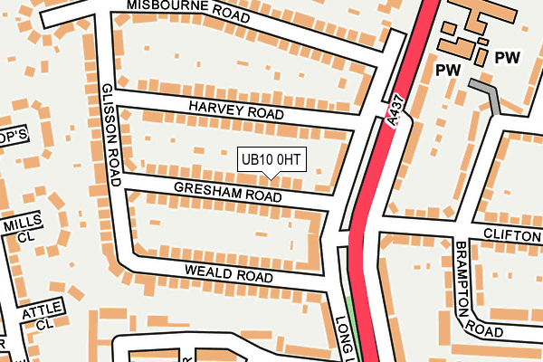 UB10 0HT map - OS OpenMap – Local (Ordnance Survey)