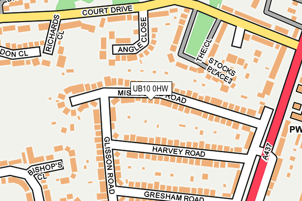 UB10 0HW map - OS OpenMap – Local (Ordnance Survey)