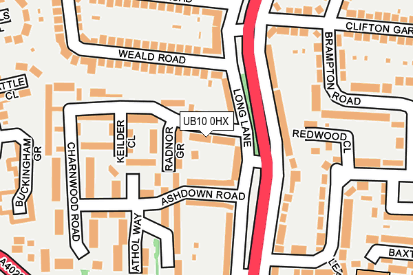 UB10 0HX map - OS OpenMap – Local (Ordnance Survey)