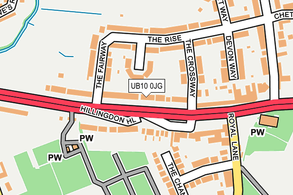 UB10 0JG map - OS OpenMap – Local (Ordnance Survey)