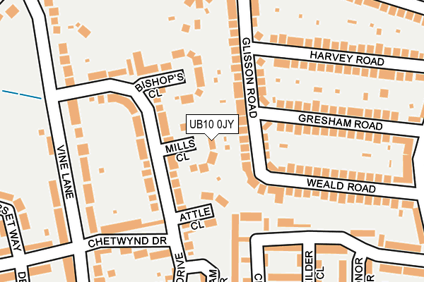 UB10 0JY map - OS OpenMap – Local (Ordnance Survey)