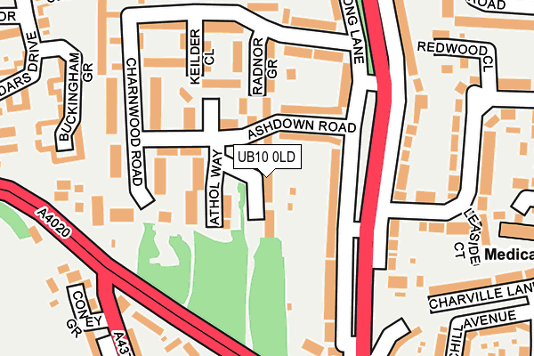 UB10 0LD map - OS OpenMap – Local (Ordnance Survey)
