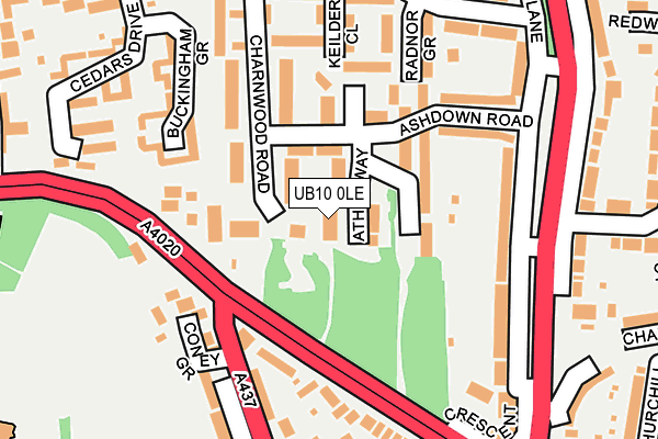UB10 0LE map - OS OpenMap – Local (Ordnance Survey)