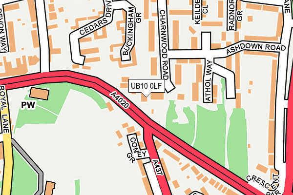 UB10 0LF map - OS OpenMap – Local (Ordnance Survey)