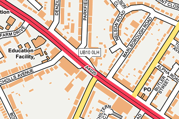 UB10 0LH map - OS OpenMap – Local (Ordnance Survey)