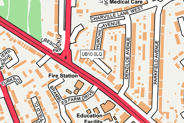 UB10 0LQ map - OS OpenMap – Local (Ordnance Survey)