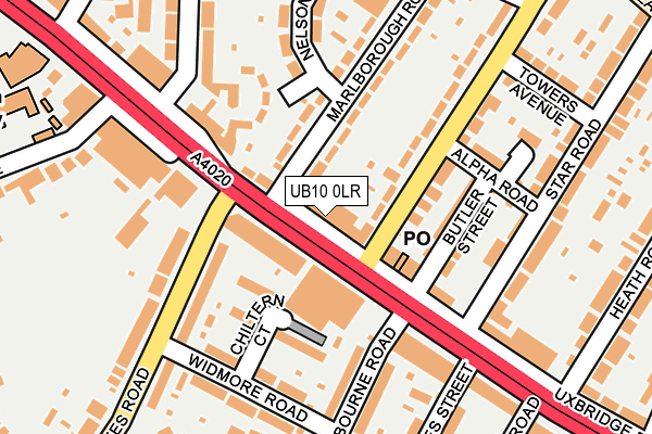 UB10 0LR map - OS OpenMap – Local (Ordnance Survey)
