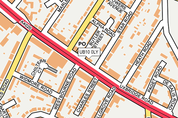 UB10 0LY map - OS OpenMap – Local (Ordnance Survey)