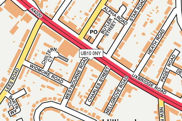 UB10 0NY map - OS OpenMap – Local (Ordnance Survey)
